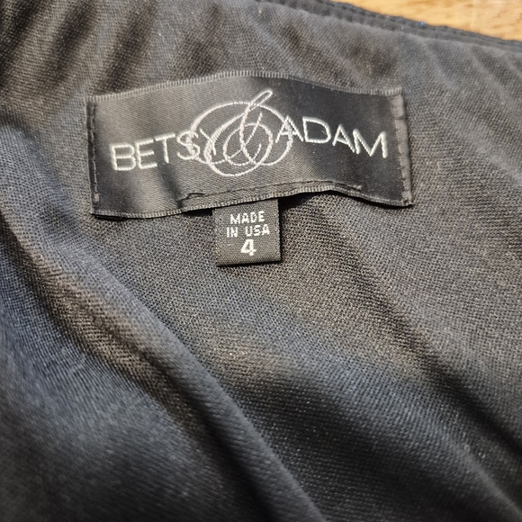 Betsy & Adam Sequin Top/Bow One Shoulder Mermaid Formal Gown - Picture 10 of 12